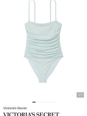 Victoria's Secret Ruched Sparkle Sea Foam Green One-Piece Swimsuit S
